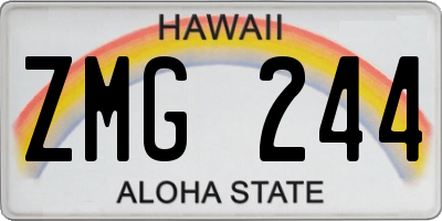 HI license plate ZMG244