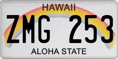 HI license plate ZMG253