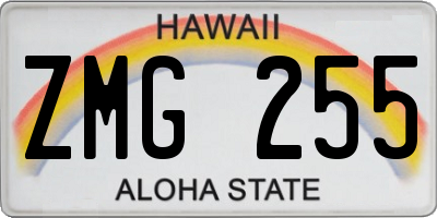 HI license plate ZMG255