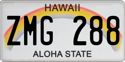 HI license plate ZMG288