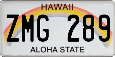 HI license plate ZMG289