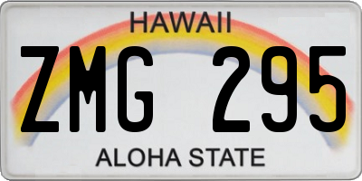 HI license plate ZMG295