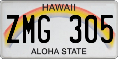 HI license plate ZMG305