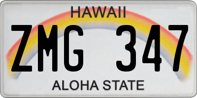 HI license plate ZMG347