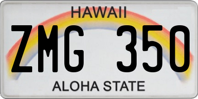 HI license plate ZMG350