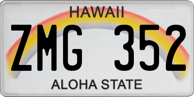 HI license plate ZMG352