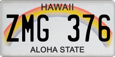 HI license plate ZMG376