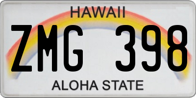 HI license plate ZMG398