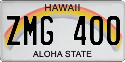 HI license plate ZMG400