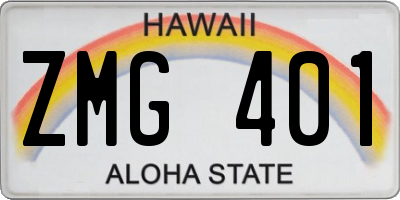 HI license plate ZMG401