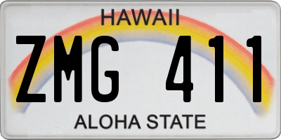 HI license plate ZMG411