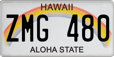 HI license plate ZMG480