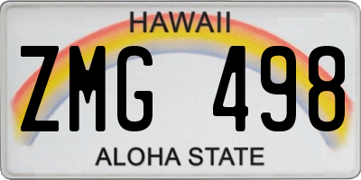 HI license plate ZMG498