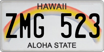 HI license plate ZMG523