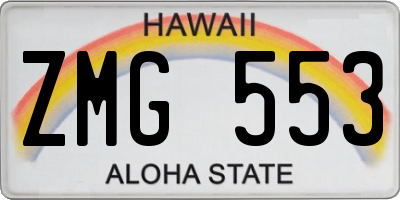 HI license plate ZMG553