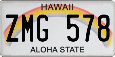 HI license plate ZMG578