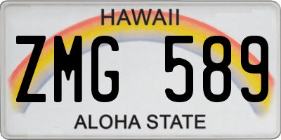 HI license plate ZMG589