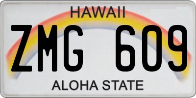 HI license plate ZMG609
