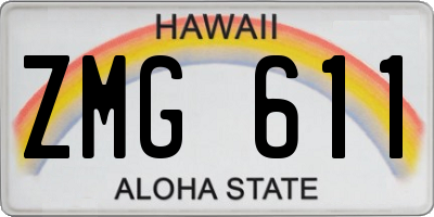 HI license plate ZMG611