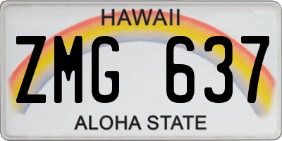 HI license plate ZMG637