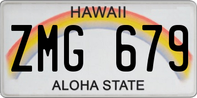 HI license plate ZMG679