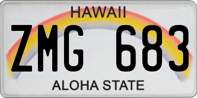 HI license plate ZMG683