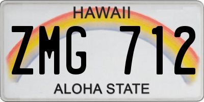 HI license plate ZMG712
