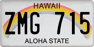HI license plate ZMG715
