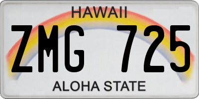 HI license plate ZMG725