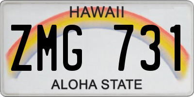 HI license plate ZMG731