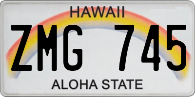 HI license plate ZMG745