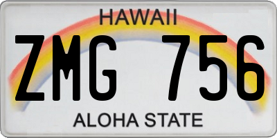 HI license plate ZMG756