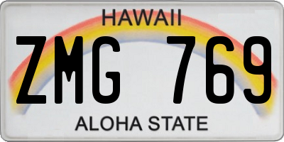 HI license plate ZMG769