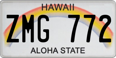 HI license plate ZMG772