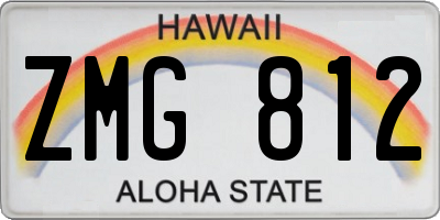 HI license plate ZMG812