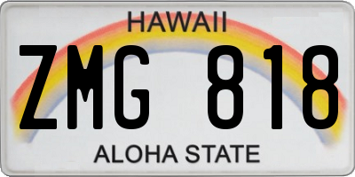 HI license plate ZMG818