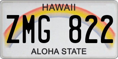 HI license plate ZMG822