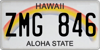 HI license plate ZMG846