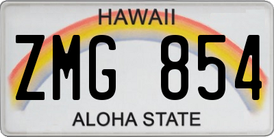HI license plate ZMG854