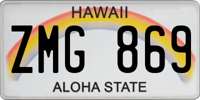 HI license plate ZMG869
