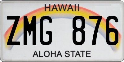 HI license plate ZMG876