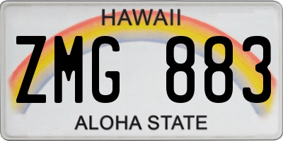 HI license plate ZMG883