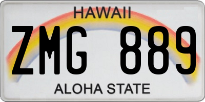 HI license plate ZMG889