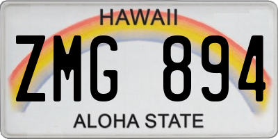 HI license plate ZMG894
