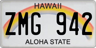 HI license plate ZMG942