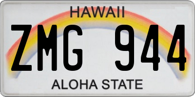 HI license plate ZMG944