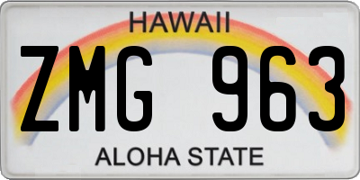 HI license plate ZMG963