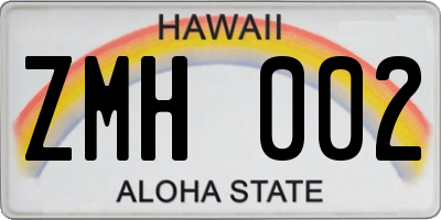 HI license plate ZMH002
