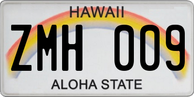 HI license plate ZMH009
