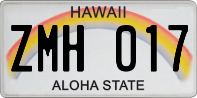 HI license plate ZMH017